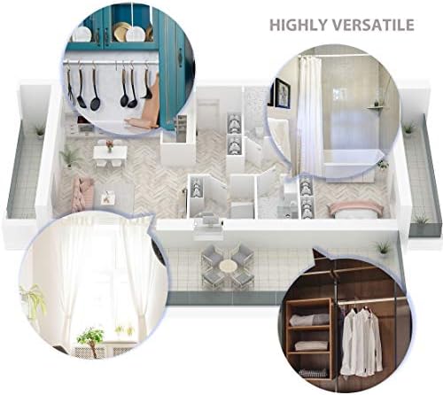 Levivo Curtain Rail, Also for Use as Shower Curtain Rail or Clothes Rail, Variable Length Thanks to Easy Extension of the Telescopic Rail, Made of Chrome-plated Aluminium, 70-120 cm