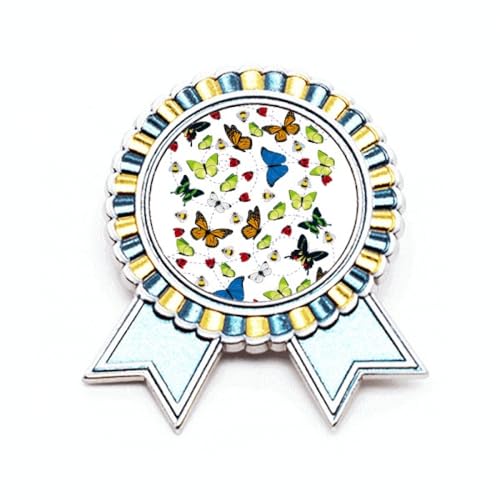 Broche badge volant en métal taille M à la finition soignée pour costume