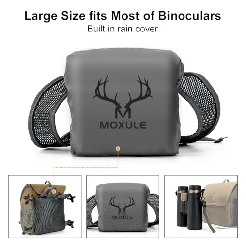 Image of MOXULE Binocular Harness Chest Pack: Bino Case with Magnetic Lid and Rain Cover for Hunting - BINO Lite