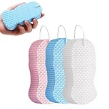Exfoliating Bath Sponge, Super Soft Bath Sponges for Shower, 2025 Magic Exfoliating Sponge Dead Skin Remover for Body, Reusable Soft Scrubber Sponges for Women (Pink+Blue+White) -  SROCOPT