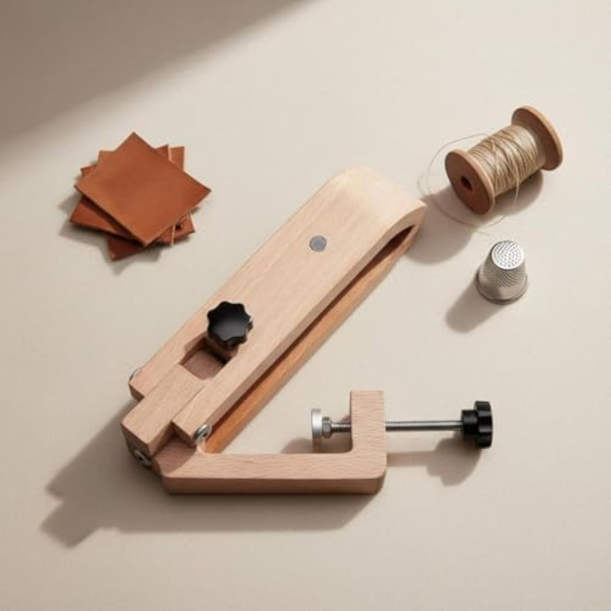 Beech Wood Adjustable Leather Craft Clamp