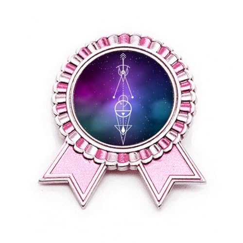 Pin rose gagnant prix univers totem géométrie alien à offrir à un passionné de science-fiction