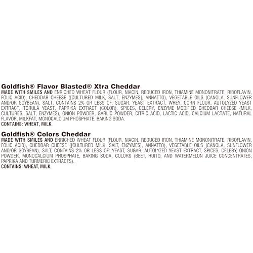 Image of Goldfish Dynamic Duo Variety Pack, Colors Cheddar & Flavor Blasted Xtra Cheddar, Snack Packs, 20 Ct