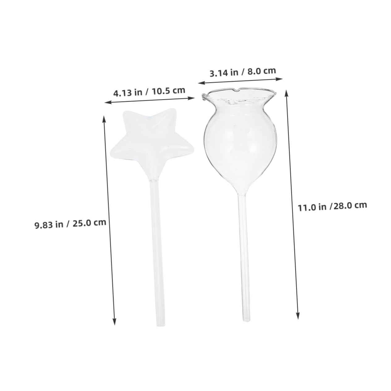CIYODO 2Pcs Transparent Glass Self Watering Plant Spikes Automatic Irrigation System for Water Provision Convenient Watering for Busy Individuals