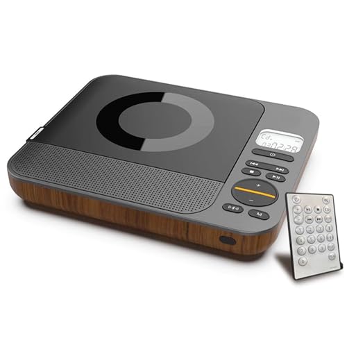 Reproductor de CD Bluetooth portátil con mando a distancia, pantalla LED, batería recargable, compatible con CD/Bluetooth/radio FM/USB/AUX para uso doméstico y coche