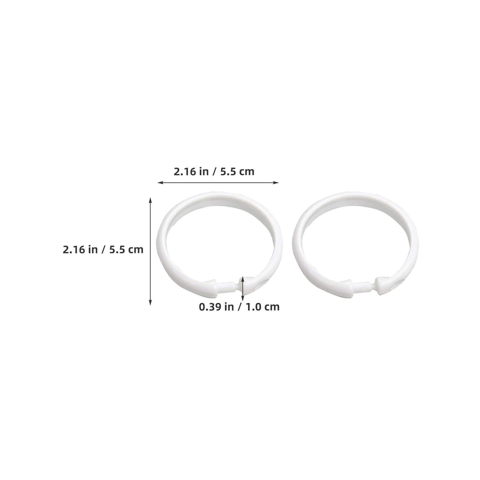 BESTYASH 55 Pezzi Anelli per Doccia Trasparenti Ganci in Plastica Rotondi con Chiusura Scatto Resistenti per Tende Pesanti Compatibili con Standard e Curve Accessori Bagno