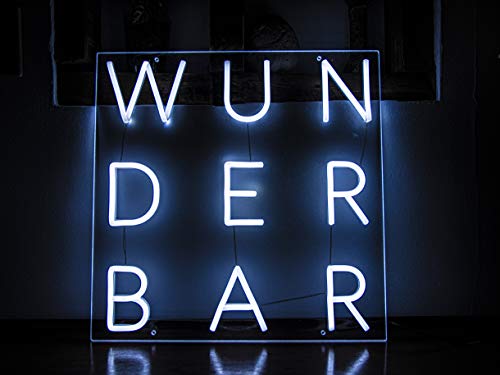 Tech Deals 🔥 Lux Vestra Wunderbar LED Neon Sign 20 in x 20 in Symmetrical Letter Box Neon Sign Indoor Decorative Light Indoor LED Bedroom Decoration