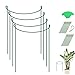 Produktbild YEJAHY 4 Stück Pflanzenstütze aus Metall, Garten-Pflanzenstecker mit 20xPflanzetikett & 20 Krawatten, Pflanzkäfig, Halbrunder Pflanzenstützring für Tomaten, Hortensien, Ranken