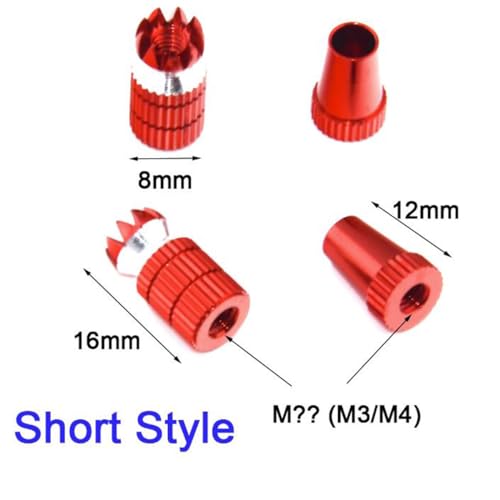 2-Pack RC Transmitter Stick Ends Controller Thumb Rocker M3 Thread Futaba/FrSky/Spektrum DX6i/7S/8/9 Red+Black