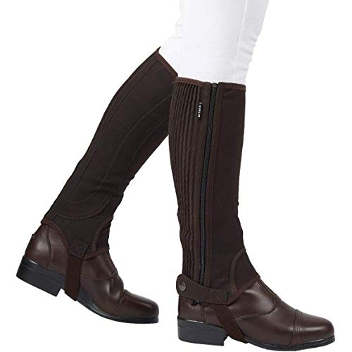 Dublin Easy-Care Half Chaps II Adults, Horseback Riding Protective Gear, Brown, Small