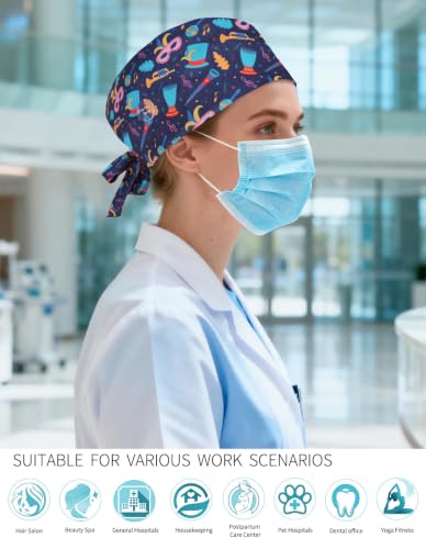 Image of Kousenpu Scrub Caps for Men, Adjustable Surgical Cap, Breathable Medical Hat for Doctors, Nurses & Healthcare Professionals