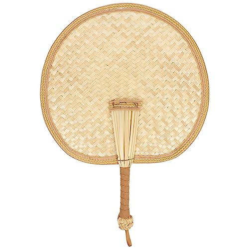 FOMIYES Éventail à Main Paille De Blé Tressée Éventail Été Fait Main Accessoire Pratique Pour Maison Jardin Style Chinois Moyenne Ronde