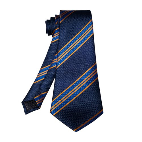 Image of 5PCS Mens Premium Silk Tie, Pocket Square, Cufflinks, Drilled Tie Ring and Lapel Pin Set for Wedding Groom Party
