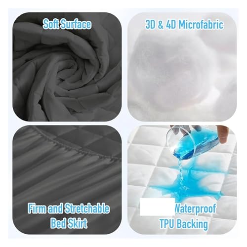 Protège-matelas imperméable anti-tache drap-housse réglable rose - 5