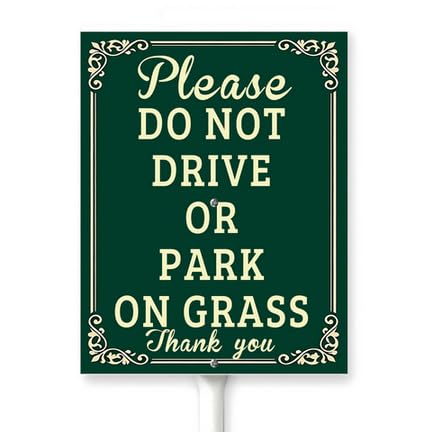 Horienteeon Do Not Drive Or Parking On Grass Aluminium Lawn Yard Sign With Stake Keep Off Lawn Caution Security Notice Neighborhood Street Rustproof Street Outdoor Decorations Home Garden Lawn 7x8.8"
