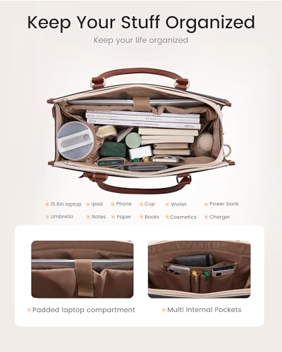 LOVEVOOK Sac à Main Femme, Sac Cabas Ordinateur 15,6" pour Travail – vue 4