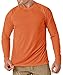 MAGCOMSEN Funktionsshirt Herren Quick Dry Outdoorshirt Dünn Trainingsshirt Männer Langarm Rund T Shirt Lässig Casual Freizeitshirt Leicht Surfen T-Shirt Orange M