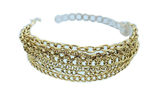 TFJ Women Western Fashion Jewelry Boot Chain Bracelet Vintage Gold Metal Wrap Around Shoe Charm