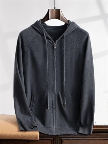 Men's Full Zip Up Hooded Cardigan Sweater Casual Long Sleeved Sweater Zipper Cardigan Warm Knitted Sweater2