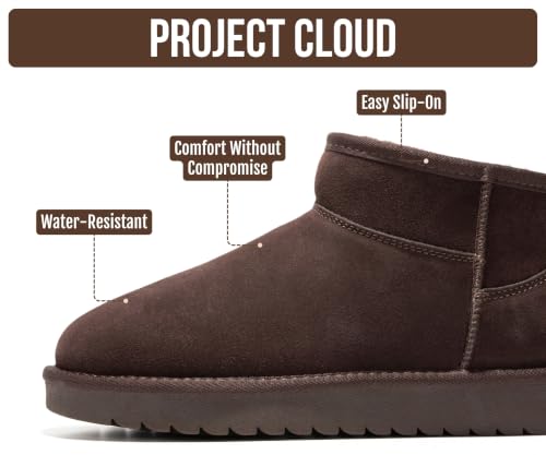 Image of 100% Genuine Leather Womens Boots Fur-Lined Booties Ankle Boots for Women