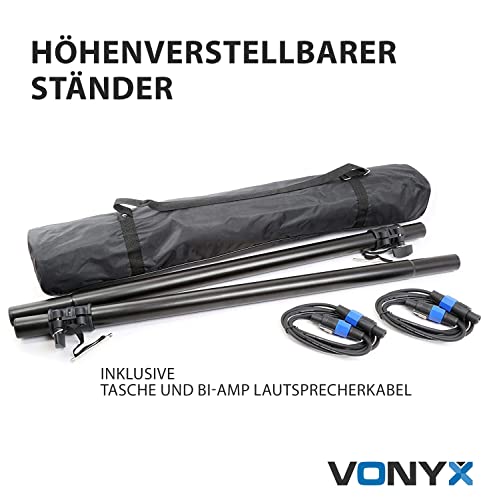 Vonyx PA Lautsprecher Set mit passiven Musikboxen für DJ-Equipment
