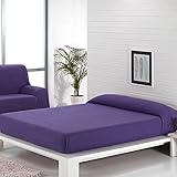 (Morado 220) COLCHA MULTIUSOS OMAR FOULARD ( CAMA O SOFÁ ) COLOR LISO JASPEADO FÁBRICADO ESPAÑA (220_x_250_cm (SOFÁ 3 PLAZAS O CAMA 135), MORADO)