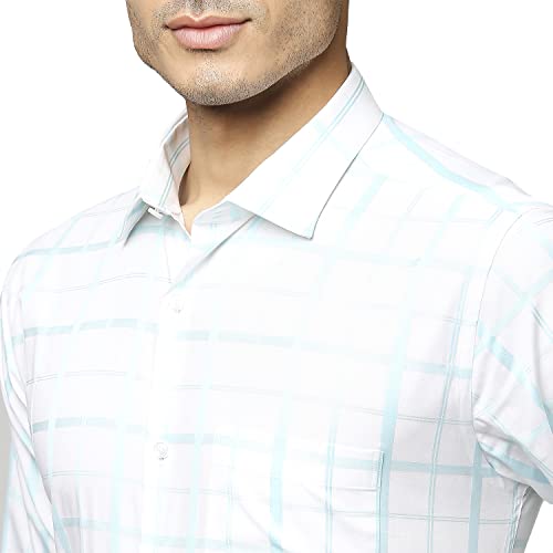 Image of Park Avenue Men's Pure Cotton Checks Pattern Slim Fit Ainsley Collar Full Sleeve Formal Shirt