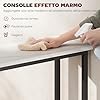 HOMCOM Tavolo Consolle Moderno da Ingresso con Piano Effetto Marmo e Piedini Regolabili, Tavolo da Ingresso in Truciolato e Metallo, 75x24x76 cm, Bianco e Nero #3