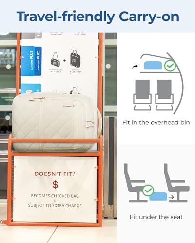 BAGSMART Travel Backpack for Women Men, 30L Carry on Backpack for Airplanes, 17 Inches Backpack for Women, with Shoe Bag & Storage Bag, Backpack Suitcase for Travel, Beige2