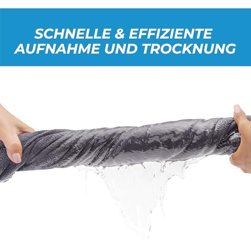 ZENACROSS - Fitness Handtuch Mikrofaser 120x50 - Schnelltrocknend, Reißverschlusstasche - Weiches Sporthandtuch fürs Fitnessstudio & Gym - Grau 5