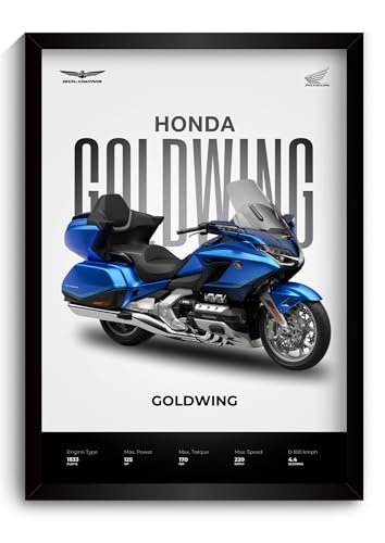 Image of Funk You Store Honda Goldwing Poster | Framed Honda Goldwing bike A4 Sized (31 x 23 cm) | Superbike Posters Gift for Boys, Bike Poster | Superbike Frames | Posters for Wall, Bedroom, Study Room