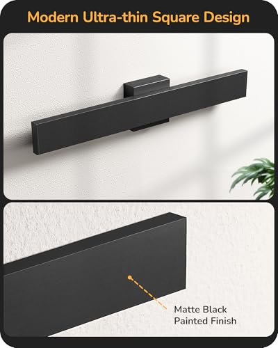 Image of EDISHINE 23.6 inch Modern Outdoor Wall Light, Black LED Exterior Light Fixture