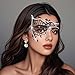 Bounzhi Masquerade Mask Rhinestone Venetian Lace Masks Fashion Party Eyemask Mask Ball Costume Accessory for Women（R） (A)