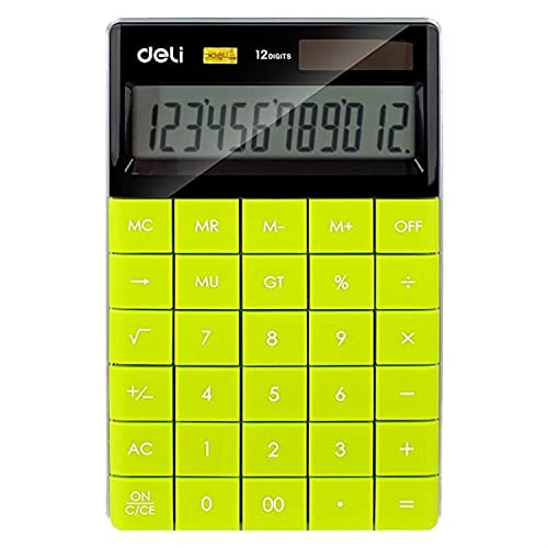 Calculatrice 12 chiffres solaire deli compacte avec grand écran