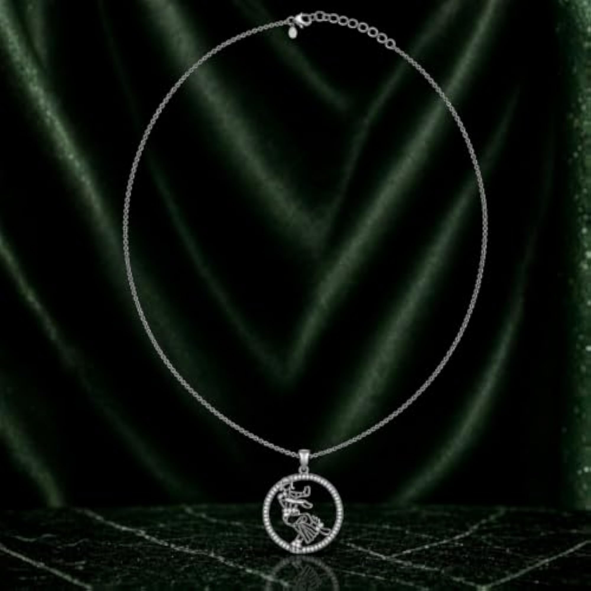 Women's 925 Silver Classical Dancing Girl Pendant with Chain
