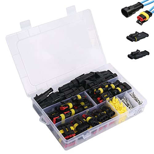 Lot de 352 connecteurs étanches pour voiture 1/2/3/4 broches, connecteur électrique isolé et scellé, 1,5 mm, connecteur étanche pour voiture, camion, marine, moto Cover