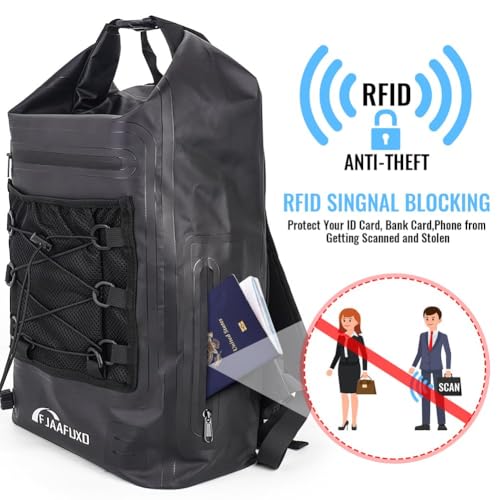 Faraday Travel Backpack Dry bag - Bolsa seca militar impermeable de 30L para deportes y exteriores con bloqueo RFID y protección contra seguimiento y espionaje miniatura 6