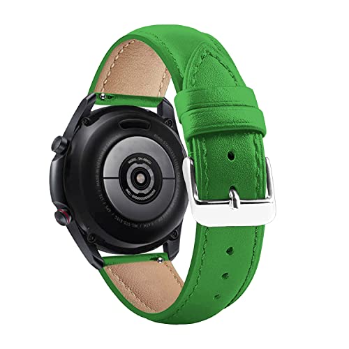 Image of ACM Watch Strap Leather Belt 22mm Compatible with Amazfit GTR 4 Smartwatch Casual Classic Band Green