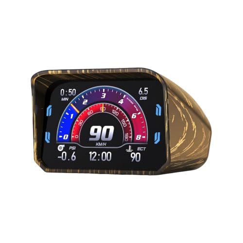 OBD2 Smart LCD Display Car HUD Speedometer RGB Ambient Light