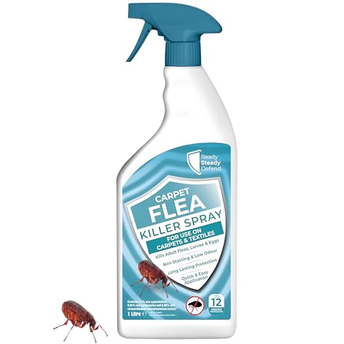 Carpet Flea Killer Spray - 1L - Effective Flea Spray for The Home, Powerful Flea Treatment for House Carpets, Household Treatment, Flea Killer for Home, Long-Lasting Flea Control, Up to 3 Months