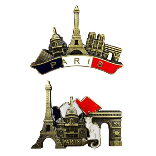 2PACK Magnete Da Frigorifero Parigi - Adesivo Per Porta Retrò, Souvenir, Calamite, Adesivo Stereo Francia