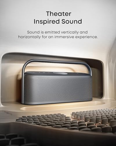 Image of soundcore Motion X600 Portable Bluetooth Speaker, Hi-Res Spatial Audio with Wireless 50W Sound, IPX7 Waterproof, Pro EQ, AUX-in, Portable Speaker for Home, Office, Backyard and Bathroom Use