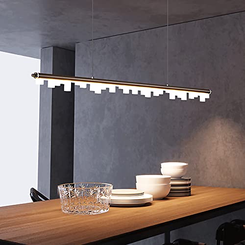 Lámpara colgante de tubo largo lineal negro de 90cm con pantalla acrílica blanca 7