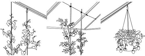 Swoote Cropped Head Greenhouse Bolts and Rings (15-pack, Stainless Steel) Creates Hanging Anchor Points in Glazing Bar Channels - Complete with 10 Reusable Plant Ties