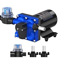 LumaBrite Wasserpumpe 12V Druckwasserpumpe, 6.0 GPM 70 PSI Wasserpumpe Selbstansaugend mit Druckschalter Wohnwagen 12v Membranpumpe für Camping Gartenbewässerung, Boote