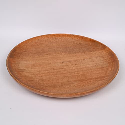Edhas Mango Wood Round Cake Stand Dessert Display Stands ,Cupcake Holder For Wedding, Birthday Party, Baby Shower (12" X 12" X 1.5") #TOP1