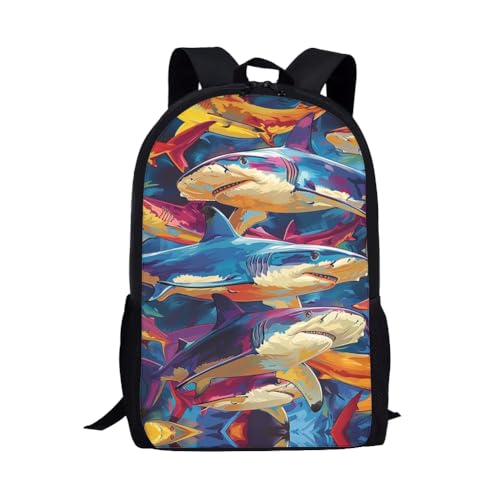 Magic Hammerhead Shark School Backpack For Girls Boys Kids,Lightweight Elementary Student Bookbag Perfect for Back to School