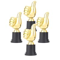 Eterspr 4 Stück Goldene Plastiktrophäe,Daumen Hoch Trophäe, Können als Raumdekoration oder Party Souvenir Verwendet Werden