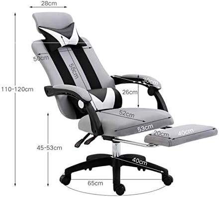 Miniatura 2 de Computer Chair Home Study Room Bedroom Lifting Rotating Reclining Office Chair Comfortable Sedentary Breathable Fabric(White-Dinosaur Doodle4)