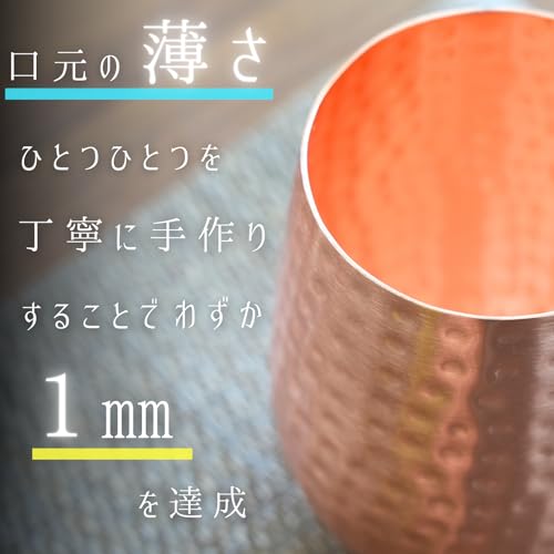 SEIDO 純銅 マグカップ 槌色 500ml ハンドルなし